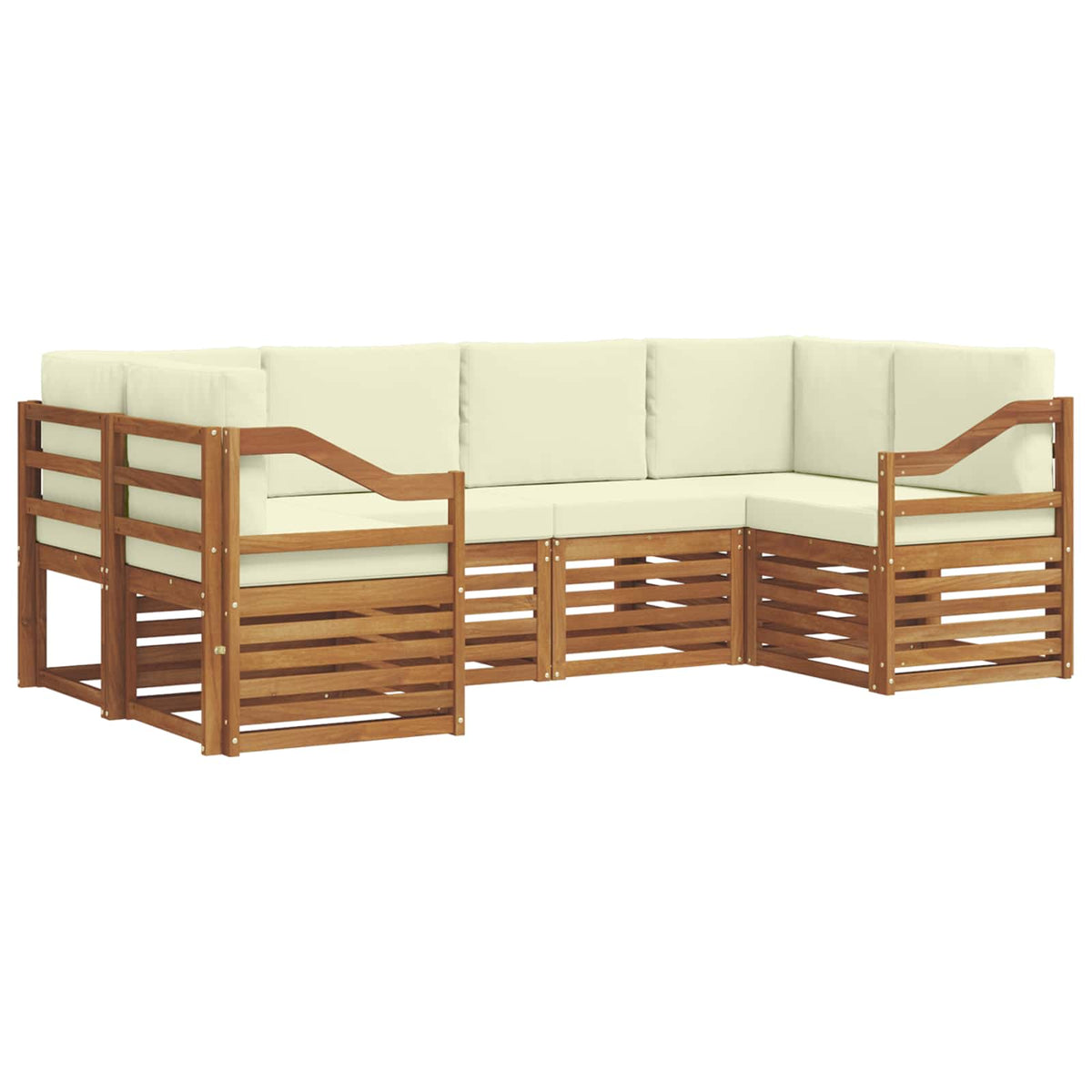 Outdoor-Sofagarnitur 6 stk. Natur und Creme