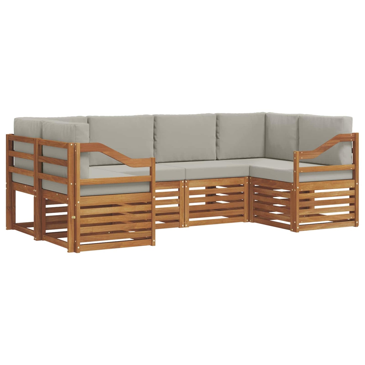 Ecksofa Set mit Kissen 6 pcs Natürlich und Hellgrau