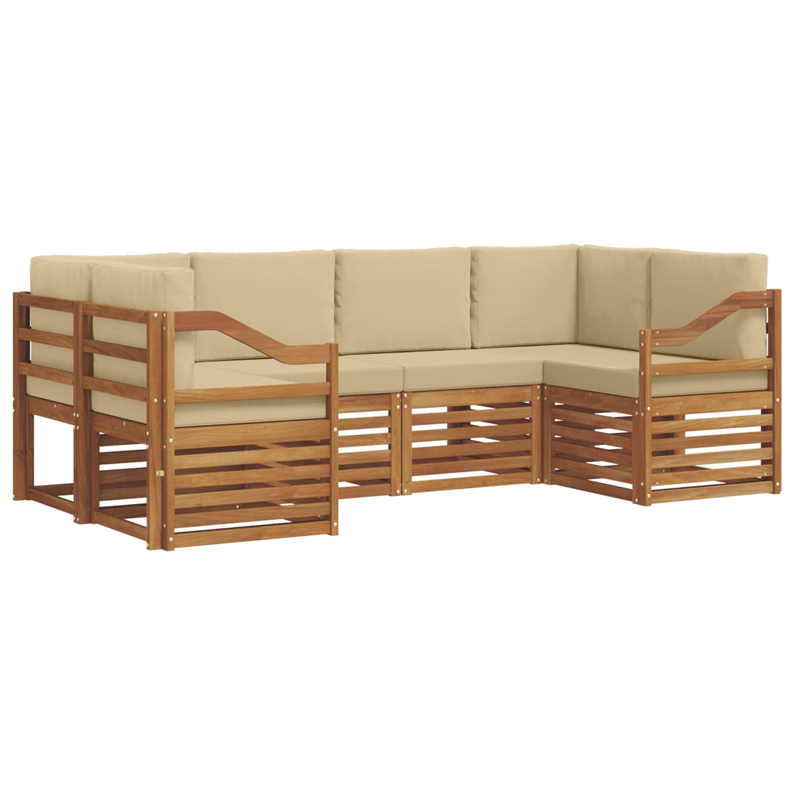 Ecksofa Set mit Kissen 6 pcs Natur