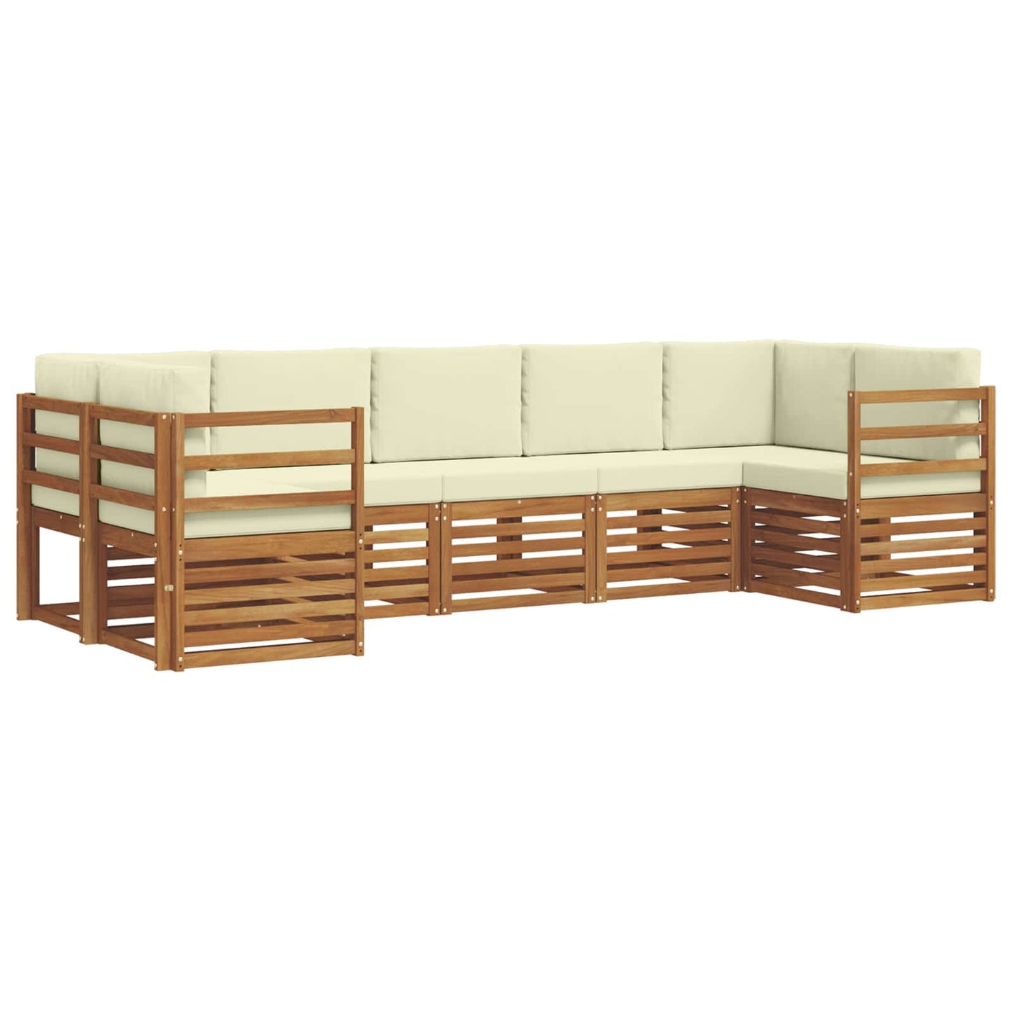 Outdoor-Sofagarnitur 7 stk. Natur und Creme