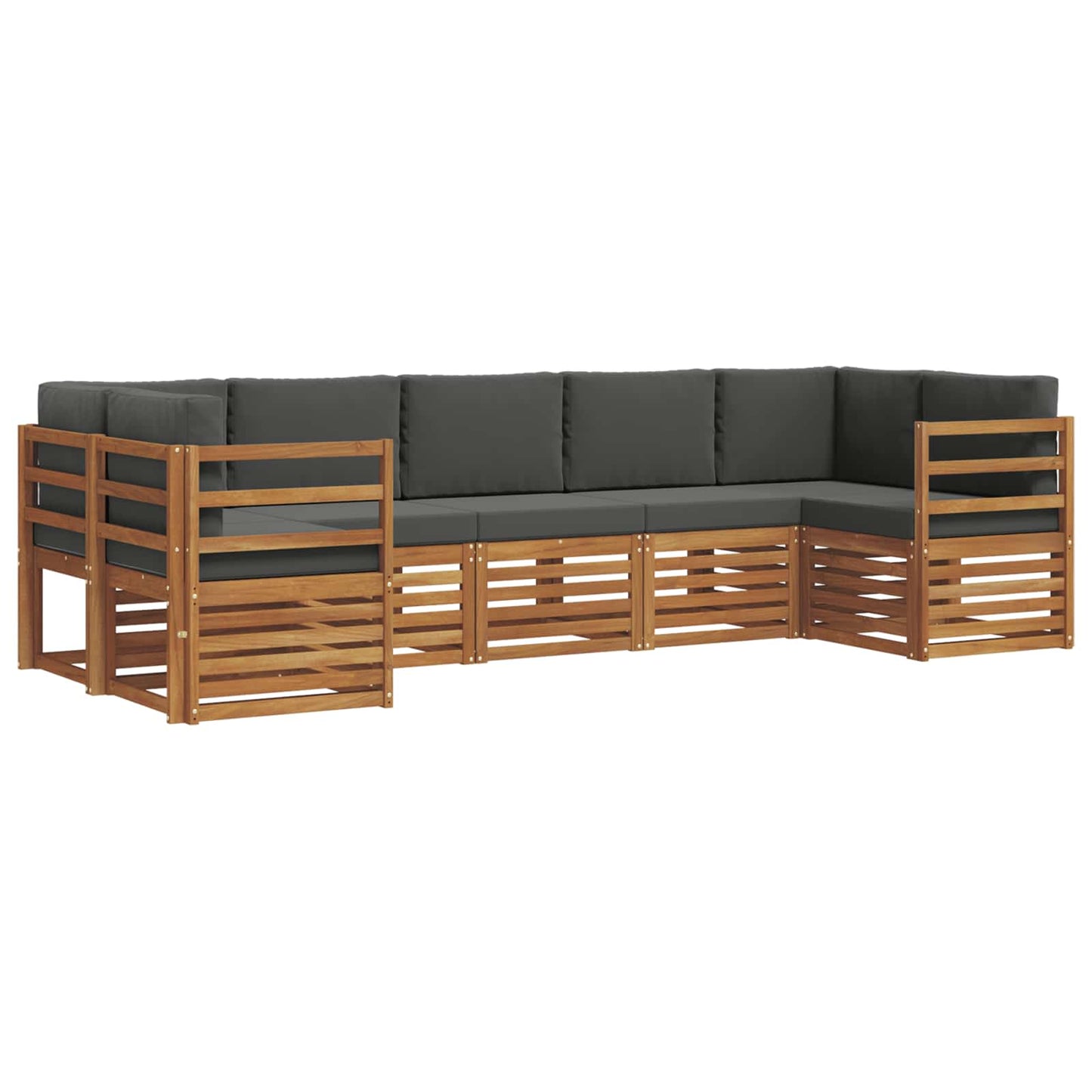 Ecksofa Set mit Kissen 7 pcs Natur und Anthrazit