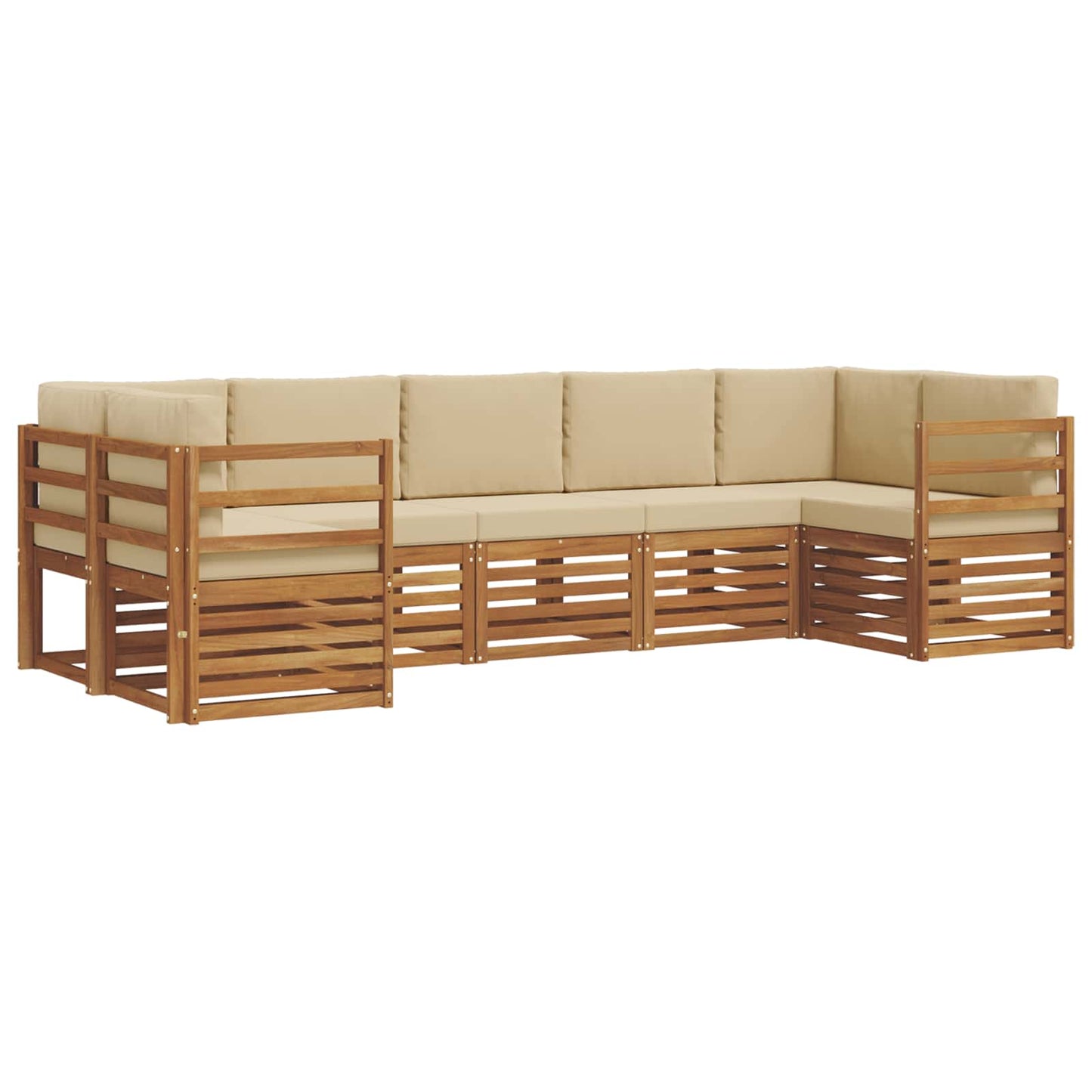 Ecksofa Set mit Kissen 7 pcs Natur und Beige