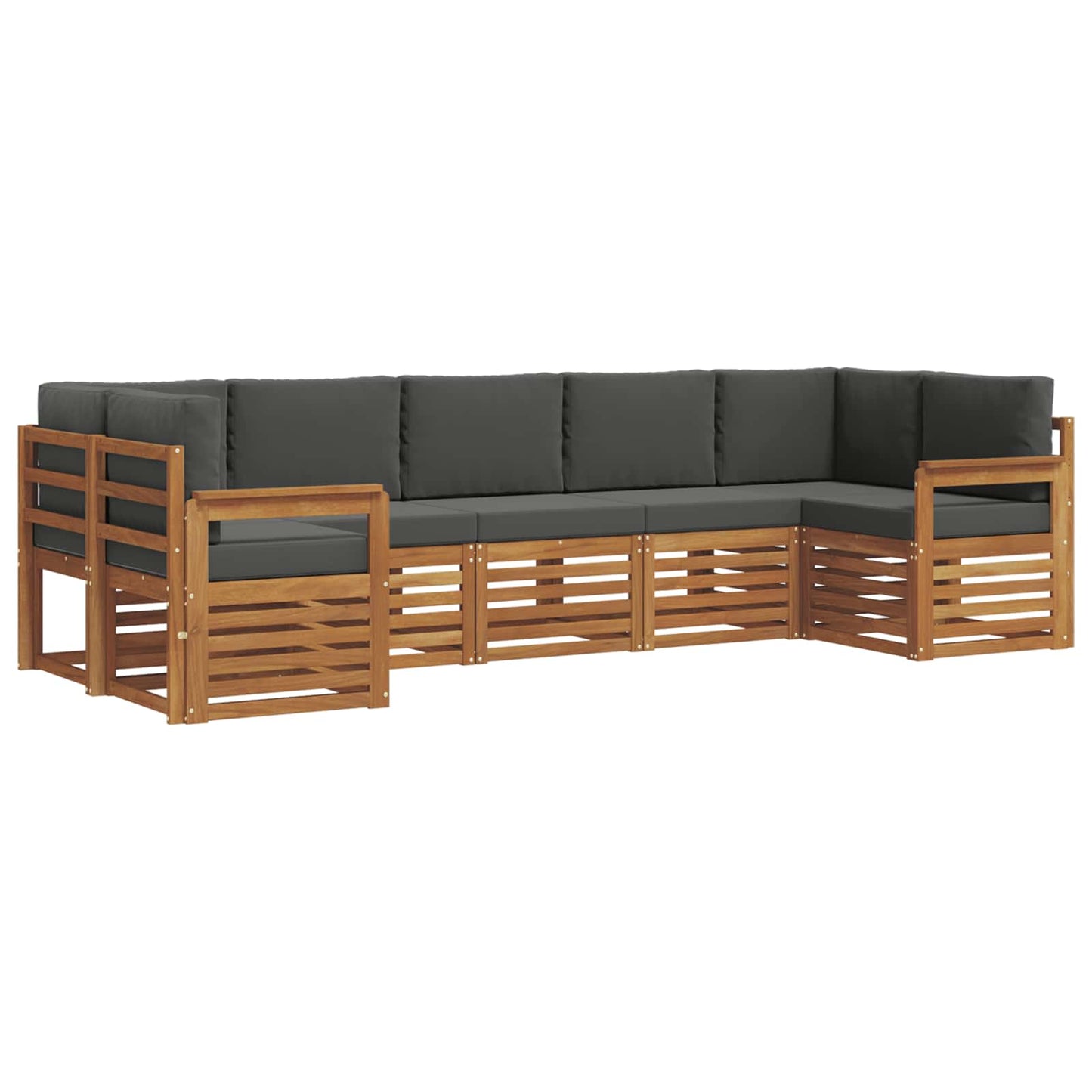 Outdoor-Sofagarnitur 7 stk. Natur und Anthrazit