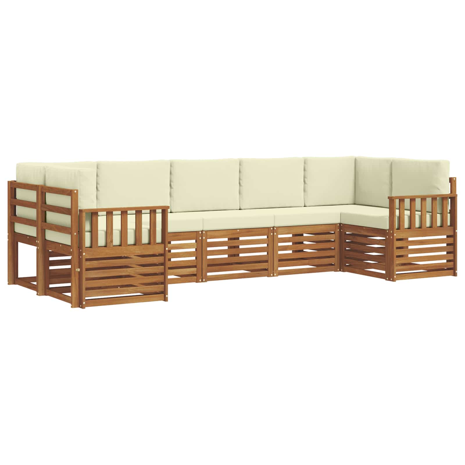 Ecksofa Set mit Kissen 7 pcs Natur und Creme