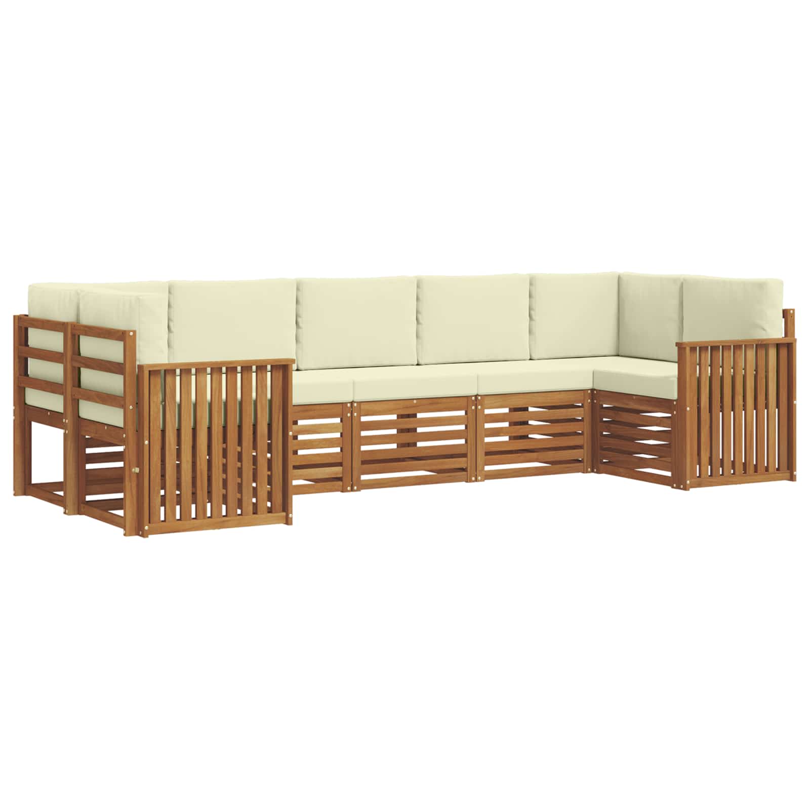 Ecksofa Set mit Kissen 7 pcs Natur und Creme