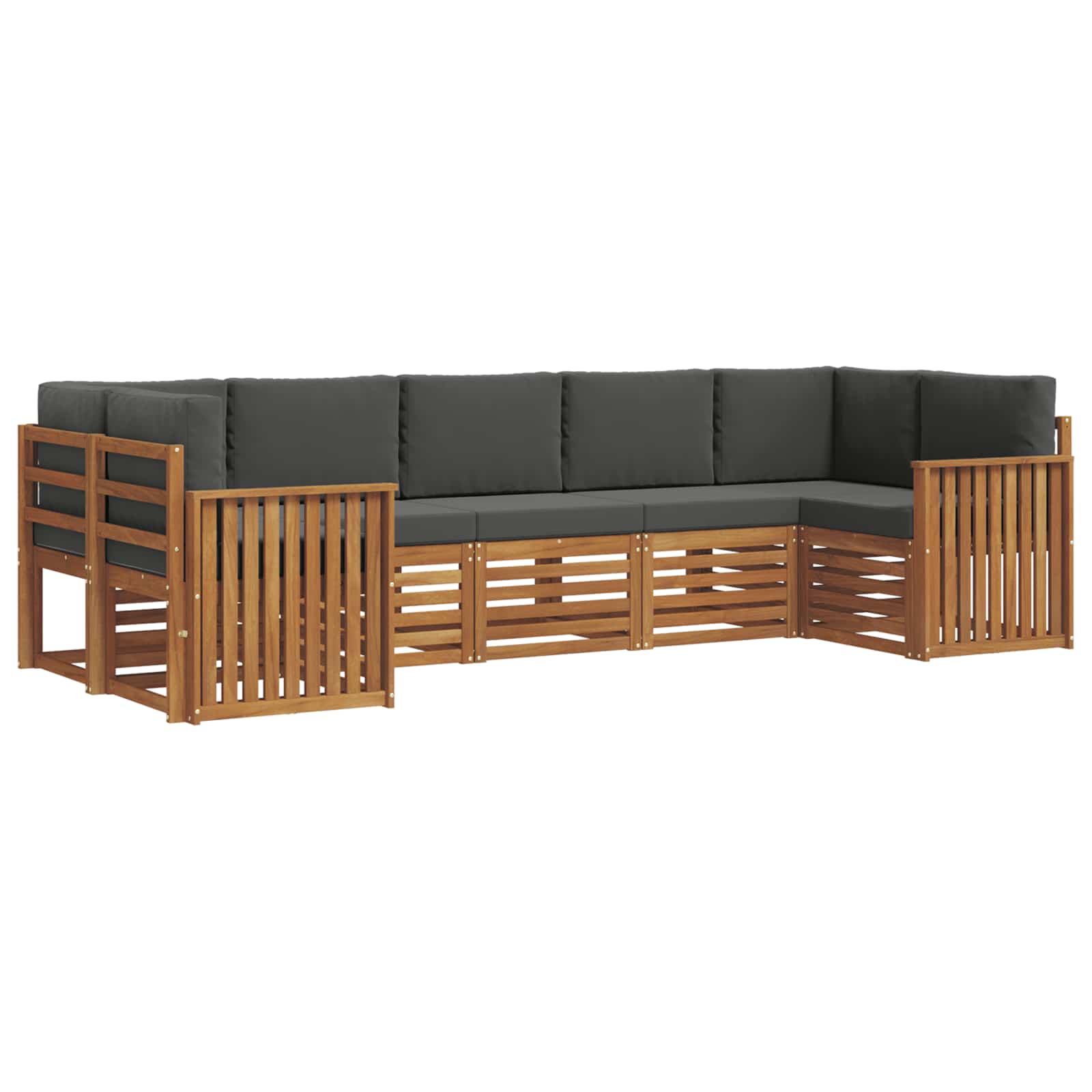 Outdoor-Sofagarnitur 7 stk. Natur und Anthrazit