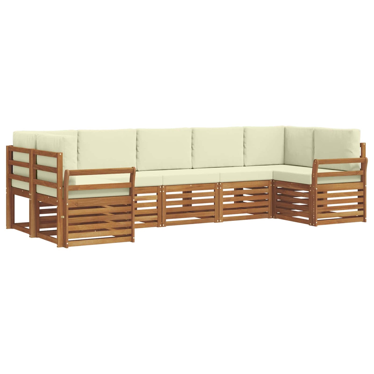 Outdoor-Sofagarnitur 7 stk. Natur und Creme