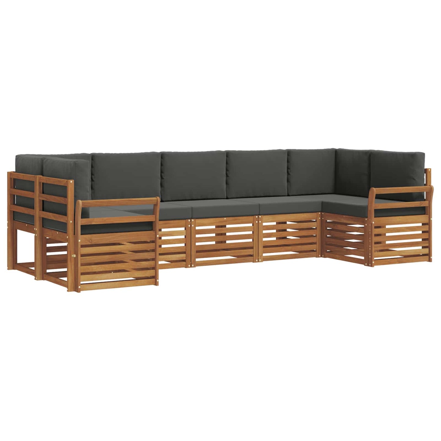 Outdoor-Sofagarnitur 7 stk. Natur und Anthrazit