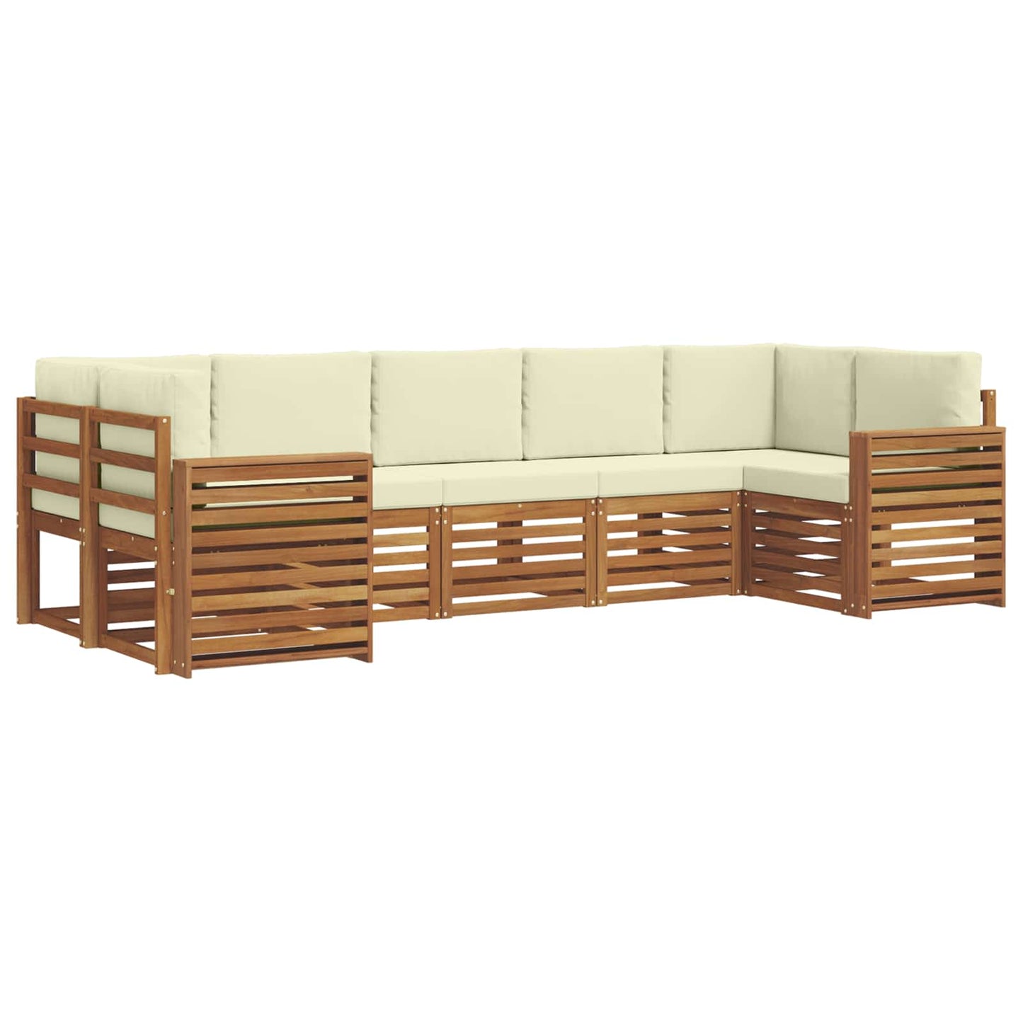 Ecksofa Set mit Kissen 7 pcs Natur und Creme