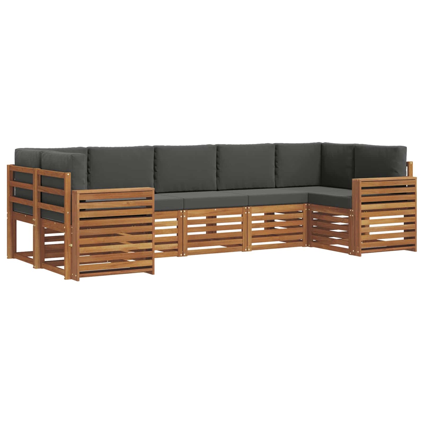 Outdoor-Sofagarnitur 7 stk. Natur und Anthrazit