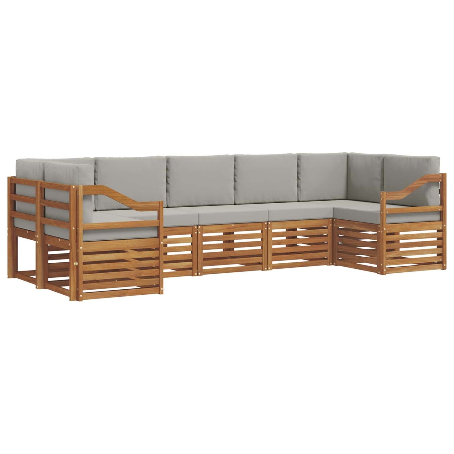 Ecksofa Set mit Kissen 7 pcs Natürlich und Hellgrau