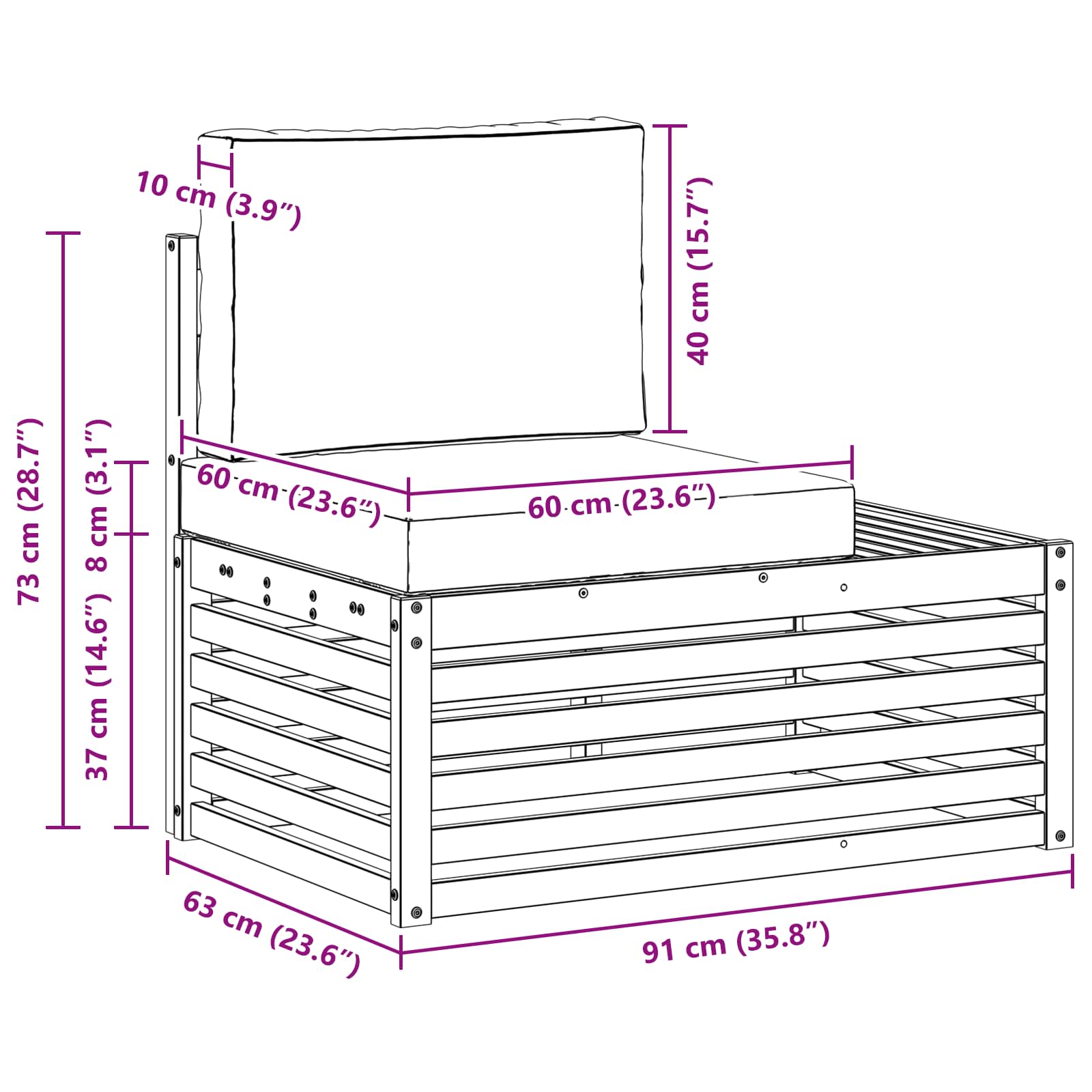 2 Stk. Outdoor-Sofagarnitur Massives Akazienholz und Polyester