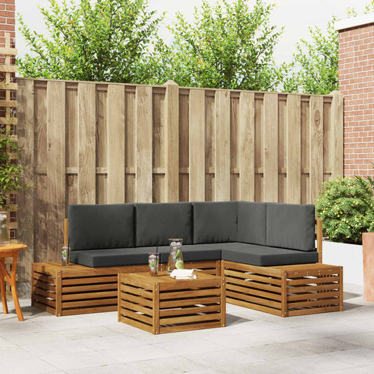 Outdoor-Sofagarnitur Natur und Anthrazit 59 x 59 x 37 cm