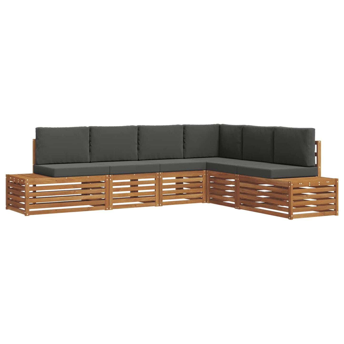 Outdoor-Sofagarnitur Natur und Anthrazit 273 x 213,5 x 73 cm