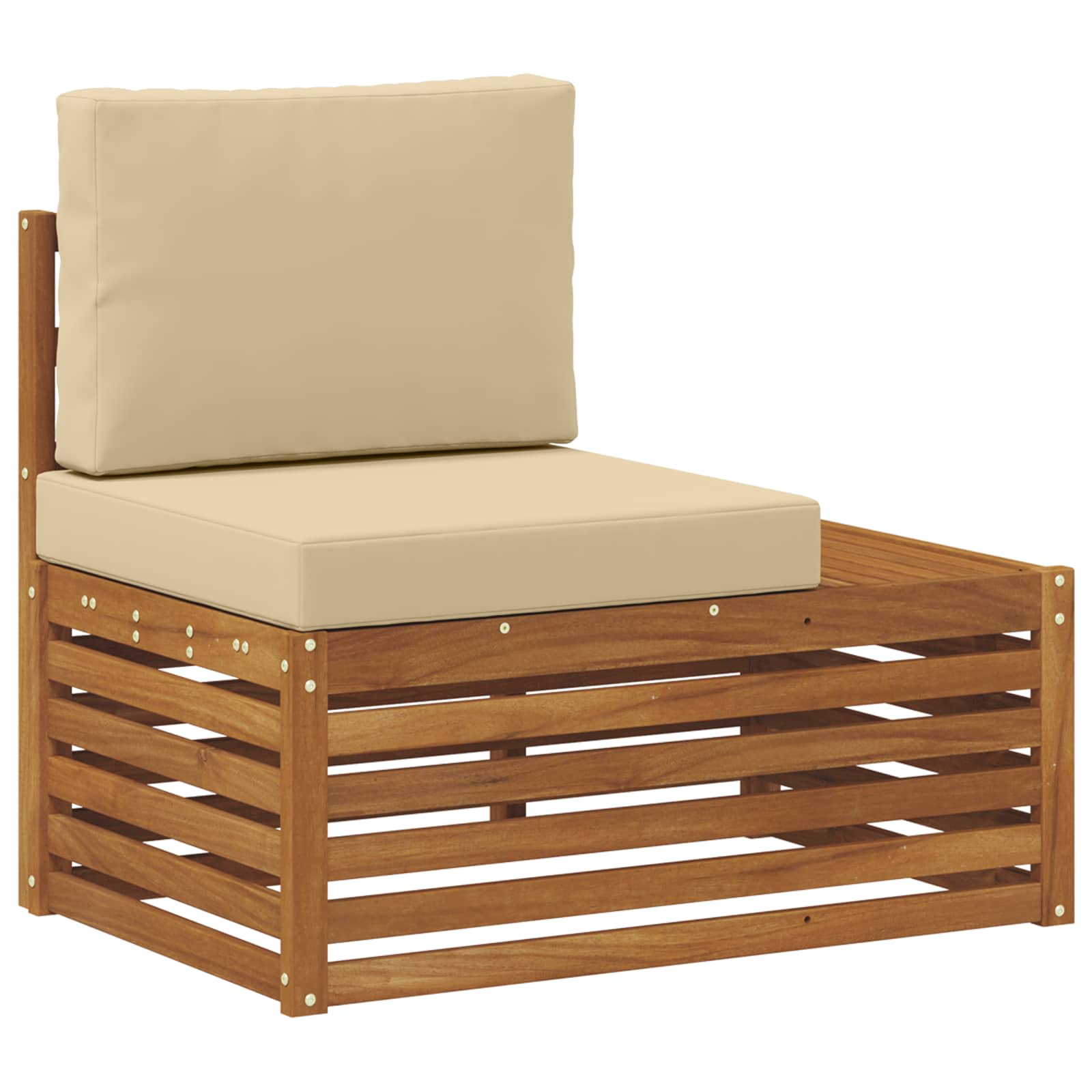 7 Stk. Outdoor-Sofagarnitur Massives Akazienholz und Polyester