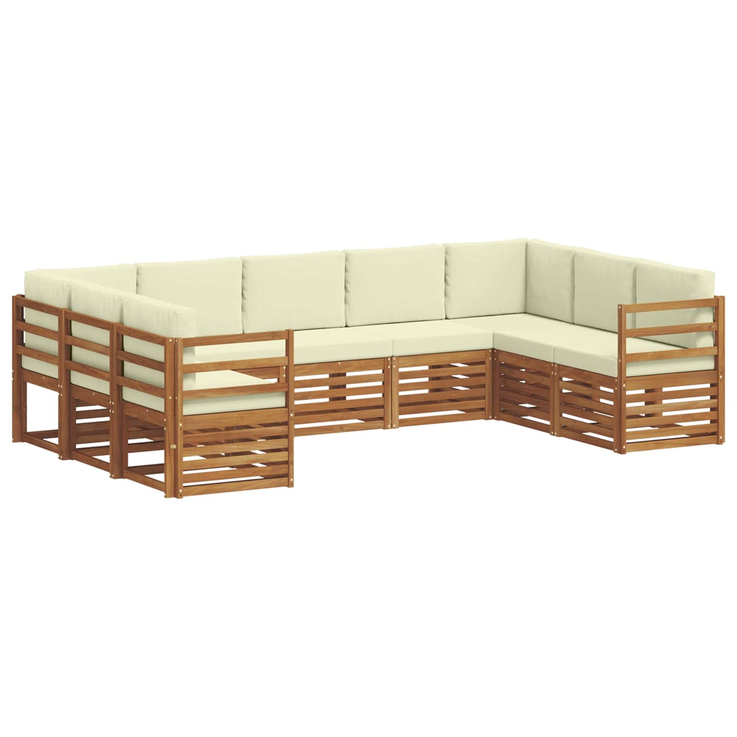 Outdoor-Sofagarnitur 9 stk. Natur und Creme