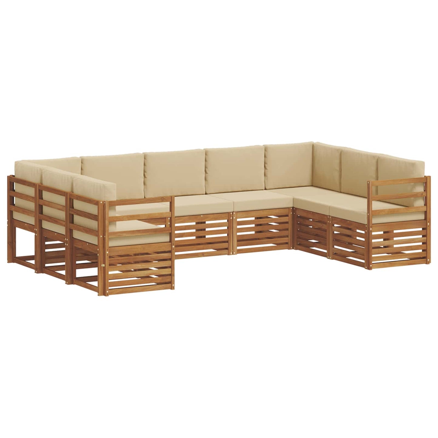 Outdoor-Sofagarnitur 9 stk. Natur und Beige