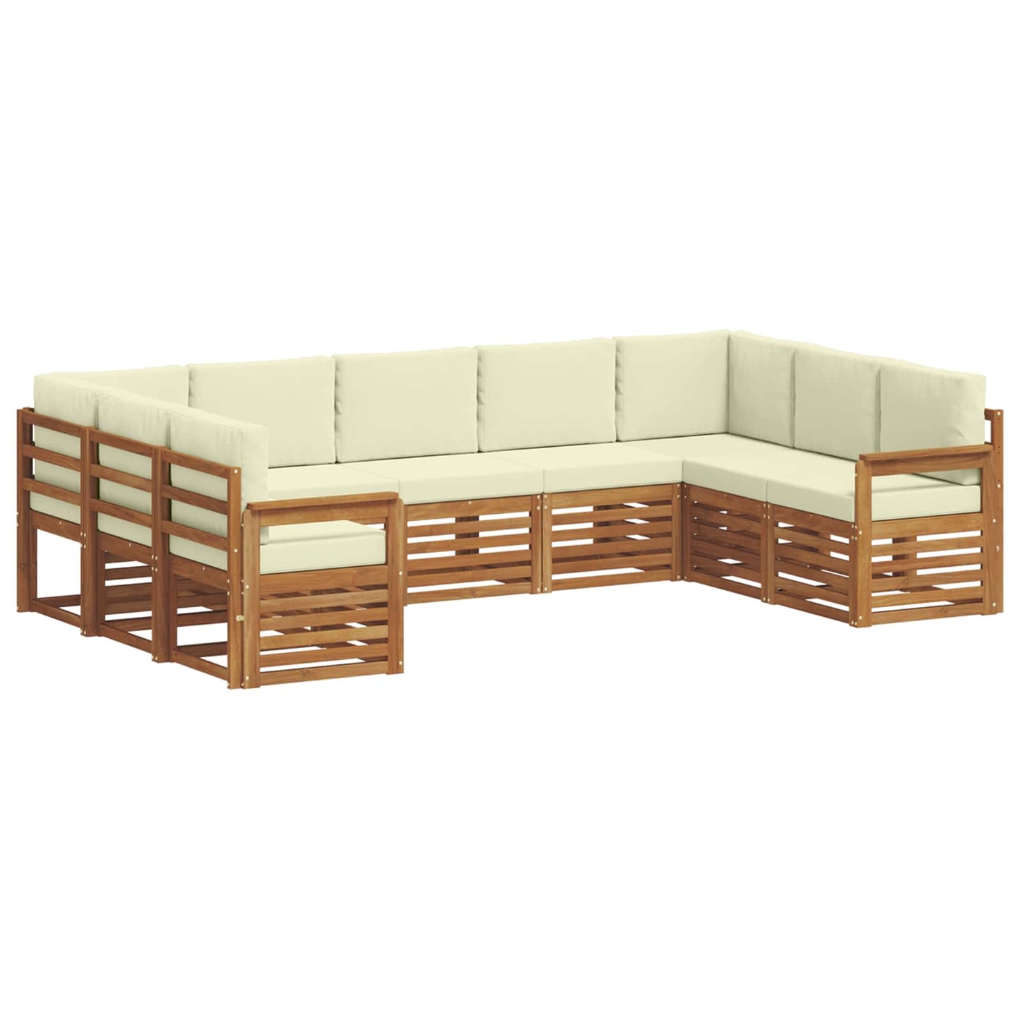 Ecksofa Set mit Kissen 9 pcs Natur und Creme