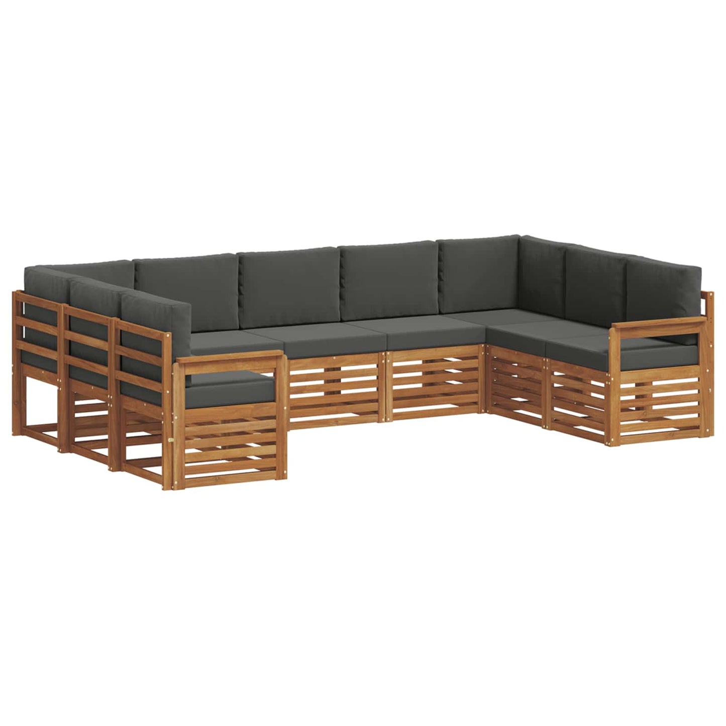 Outdoor-Sofagarnitur 9 stk. Natur und Anthrazit