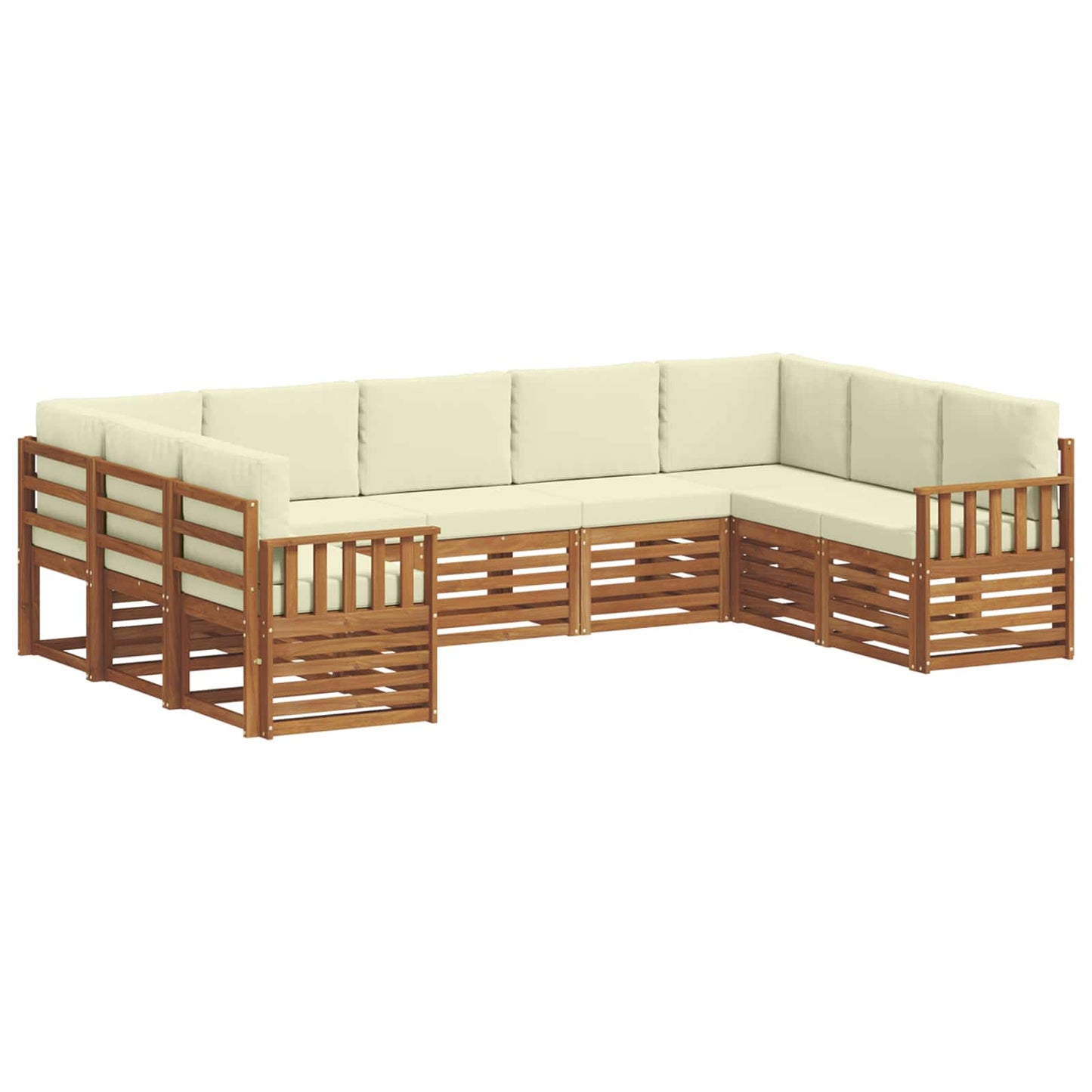 Ecksofa Set mit Kissen 9 pcs Natur und Creme