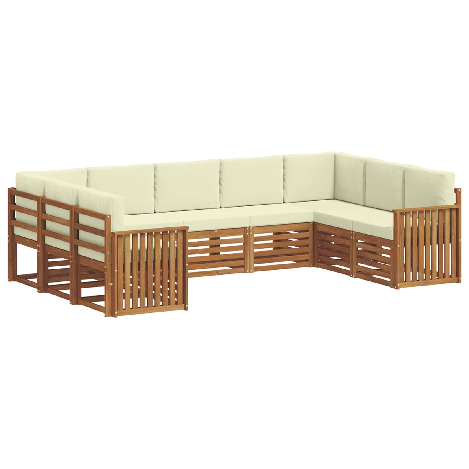Ecksofa Set mit Kissen 9 pcs Natur und Creme