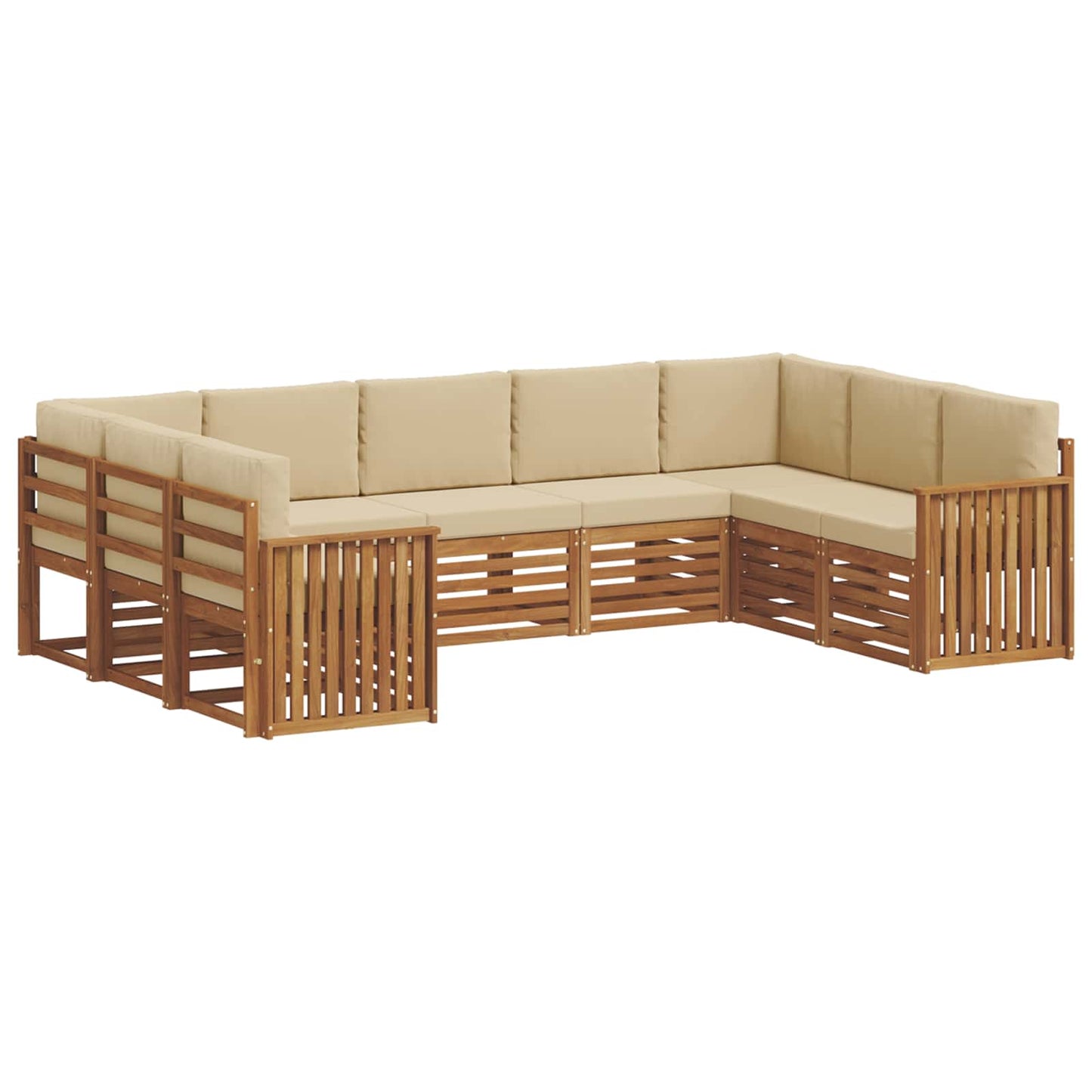 Ecksofa Set mit Kissen 9 pcs Natur und Beige
