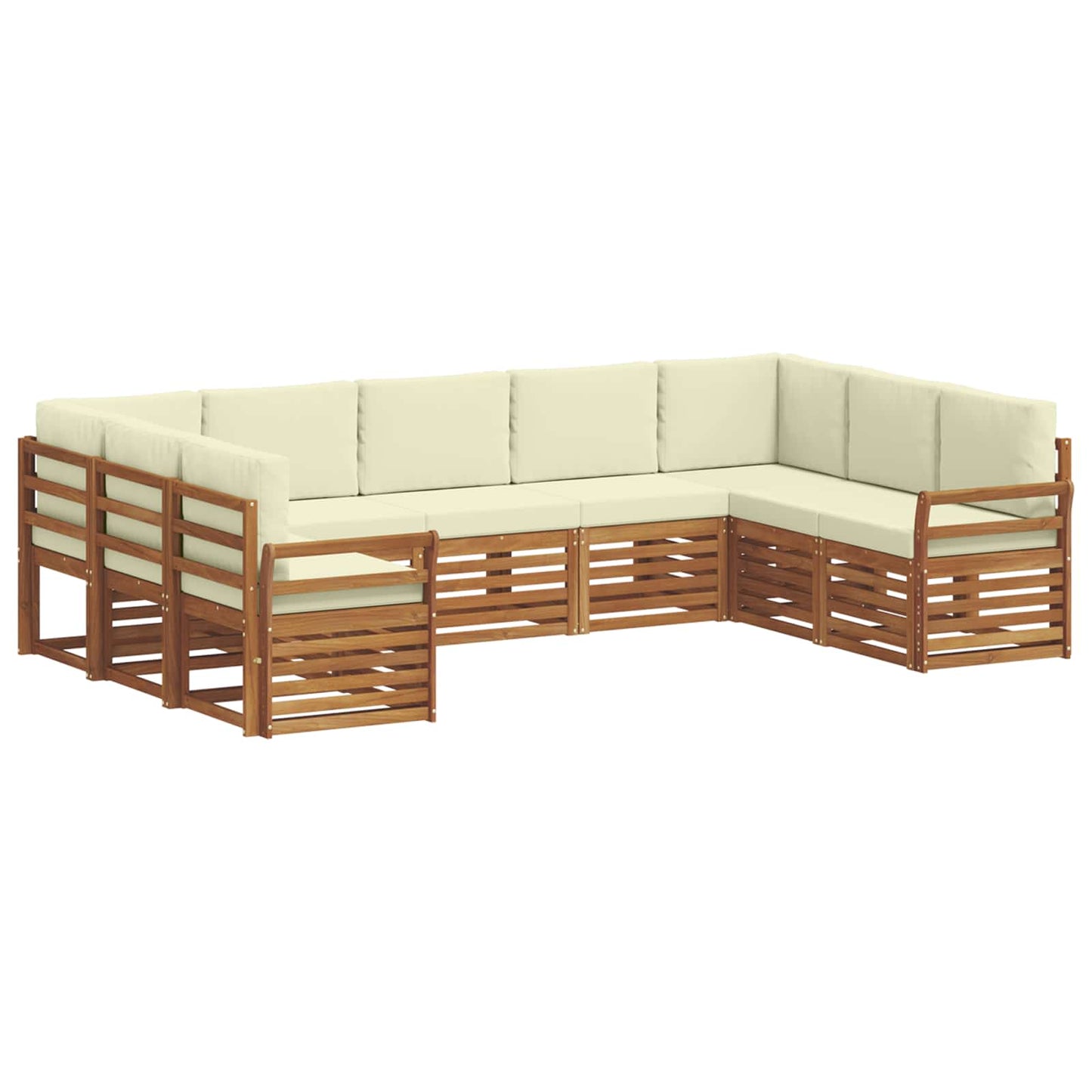Outdoor-Sofagarnitur 9 stk. Natur und Creme