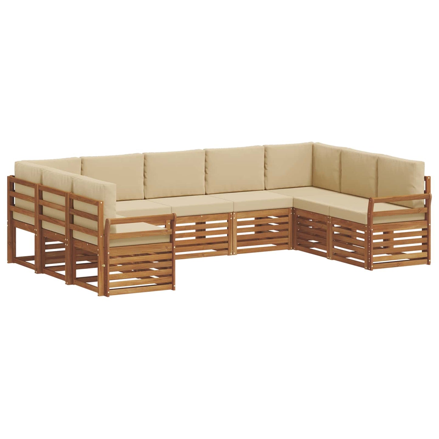 Ecksofa Set mit Kissen 9 pcs Natur und Beige