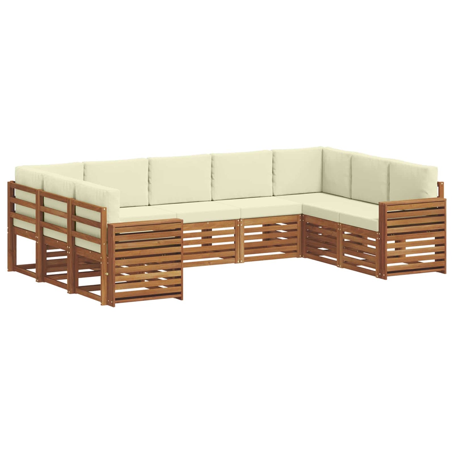 Ecksofa Set mit Kissen 9 pcs Natur und Creme