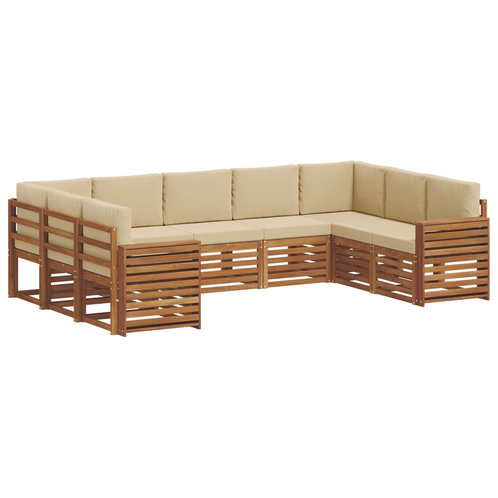 Outdoor-Sofagarnitur 9 stk. Natur und Beige
