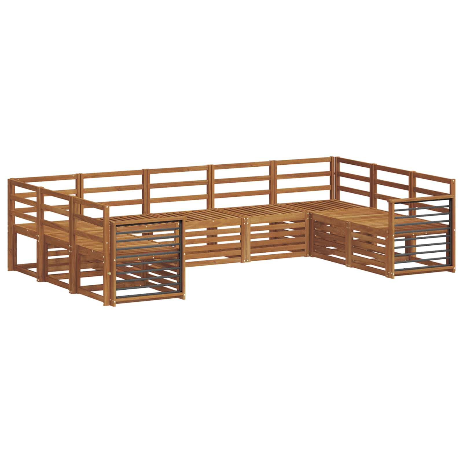 Ecksofa Set 9 pcs Natur