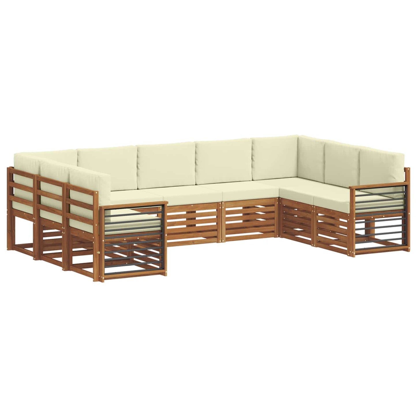 Outdoor-Sofagarnitur 9 stk. Natur und Creme