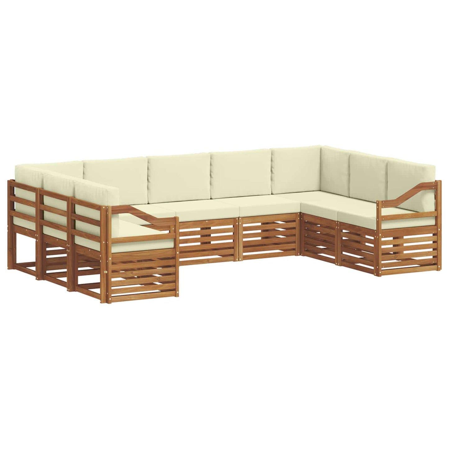 Ecksofa Set mit Kissen 9 pcs Natur und Creme