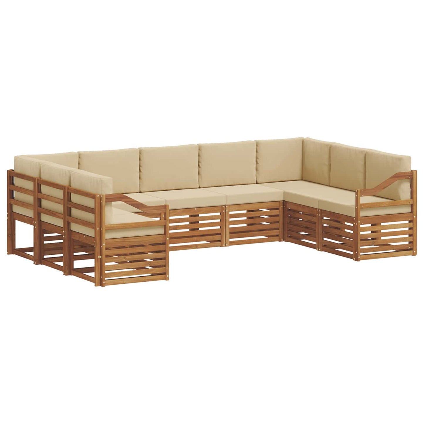 Ecksofa Set mit Kissen 9 pcs Natur und Beige
