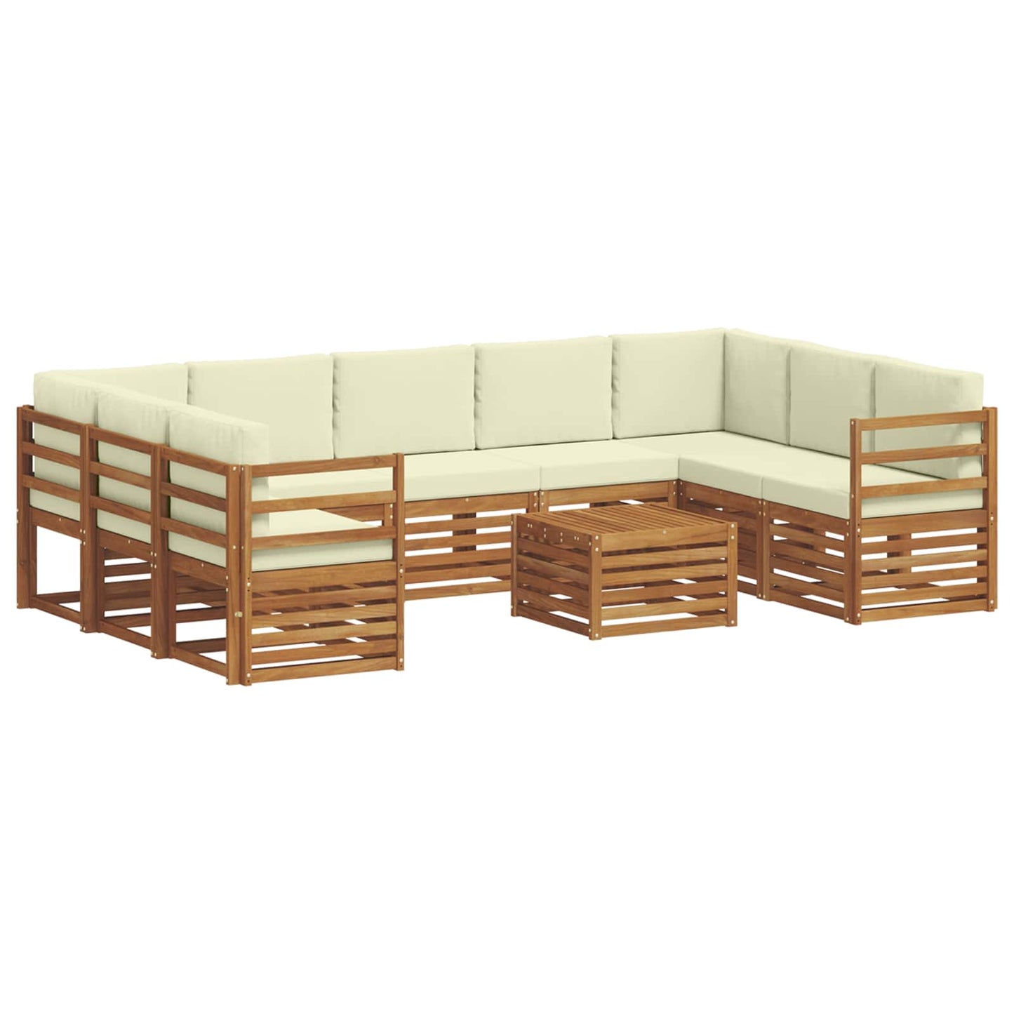 Outdoor-Sofagarnitur 10 stk. Natur und Creme