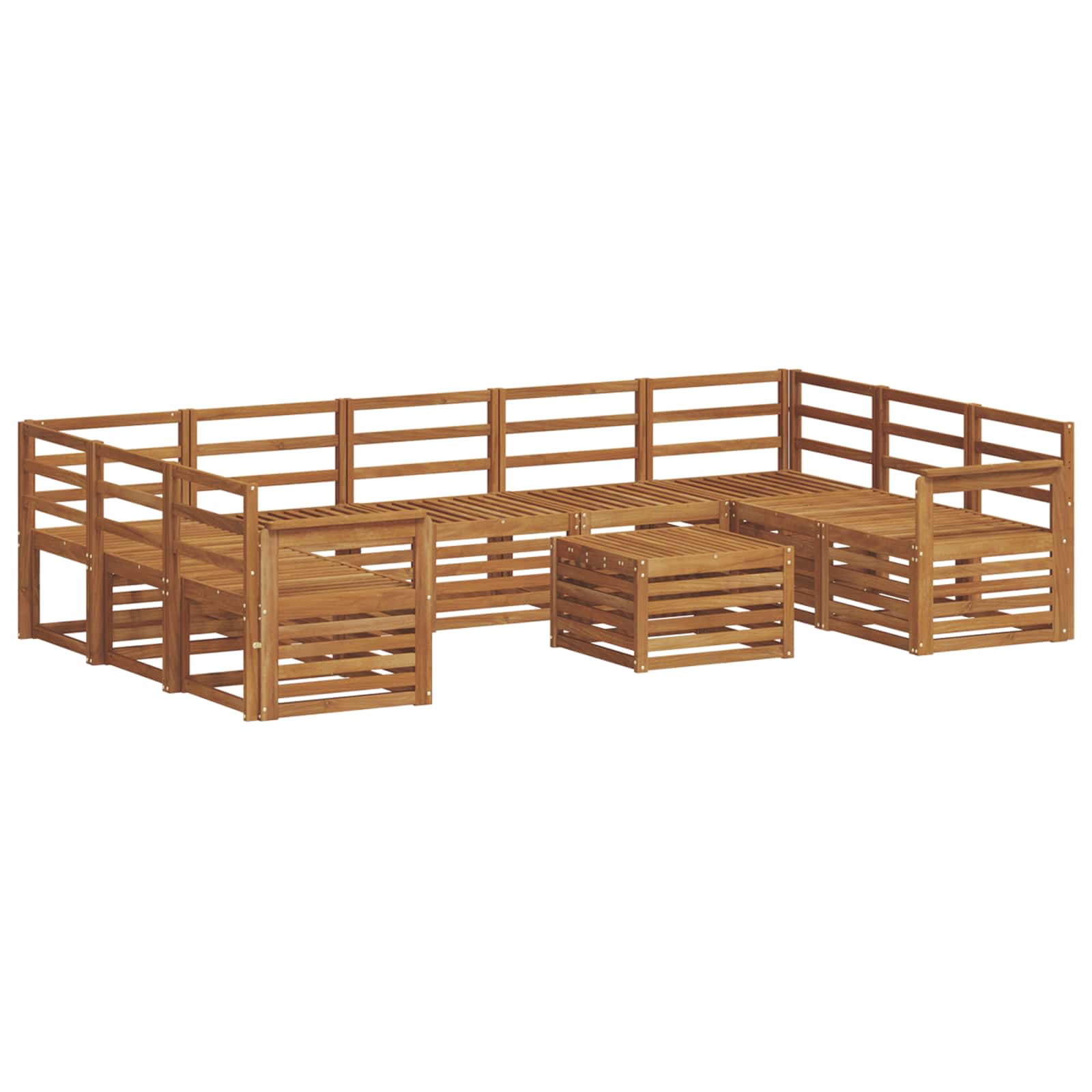 Sofagarnituren 10 pcs Natur Massivholz Akazie
