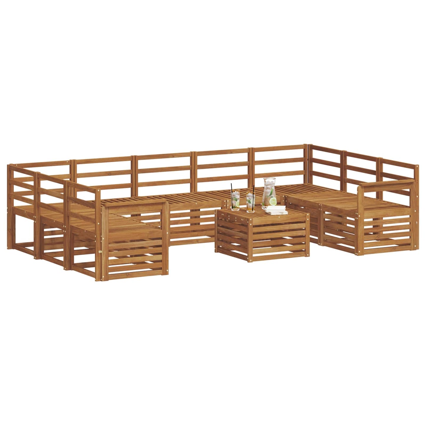 Sofagarnituren 10 pcs Natur Massivholz Akazie