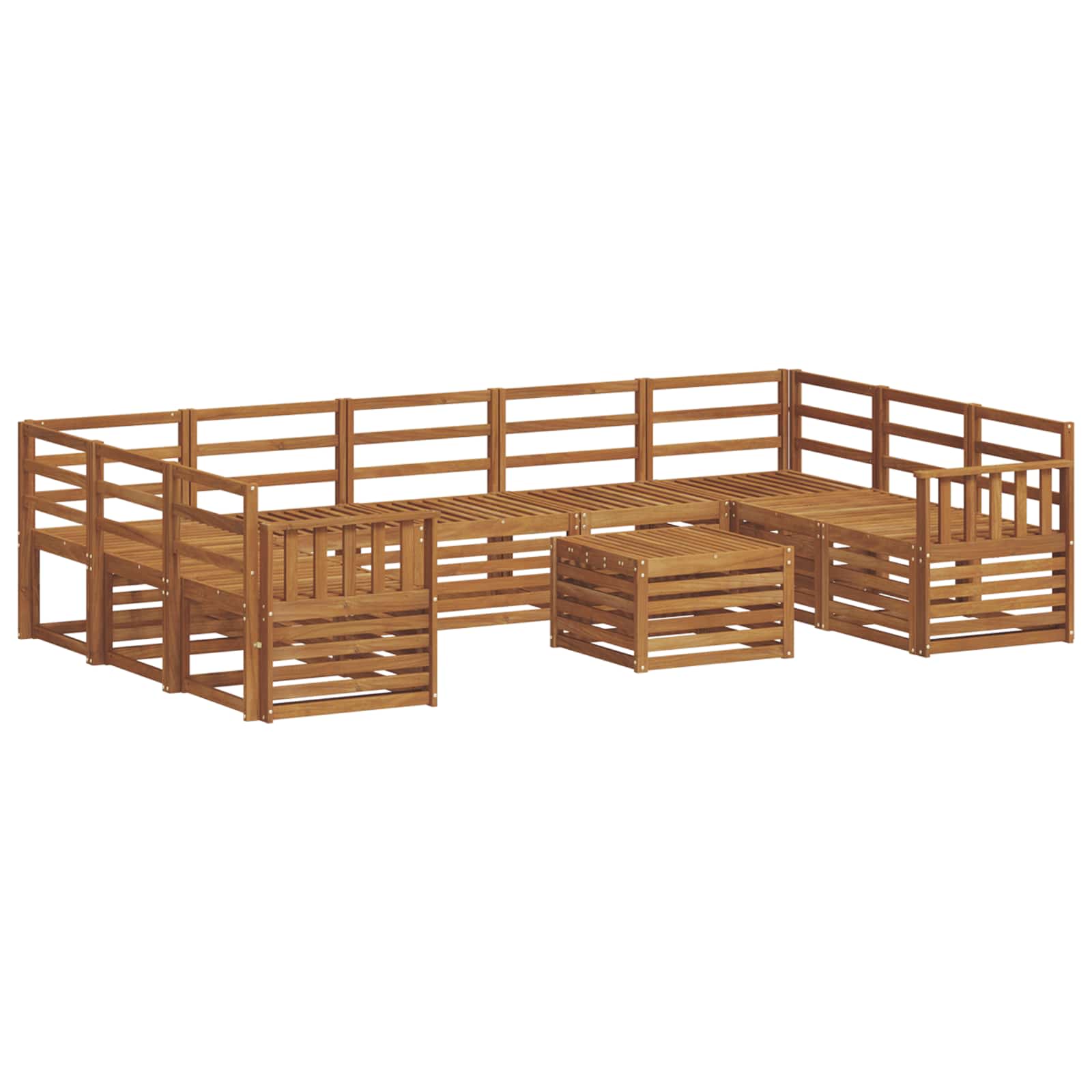 Sofagarnituren 10 pcs Natur Massivholz Akazie