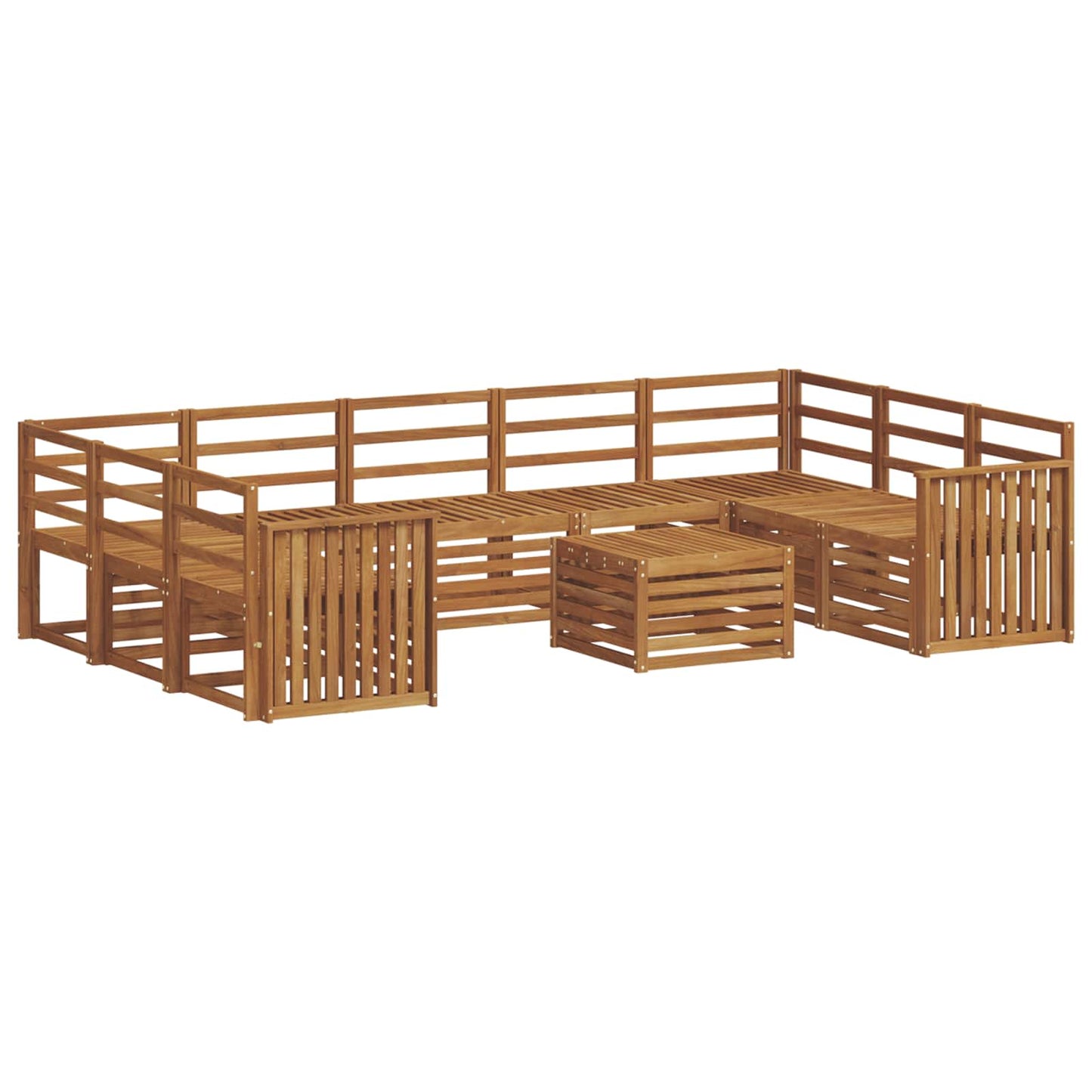 Sofagarnituren 10 pcs Natur Massivholz Akazie