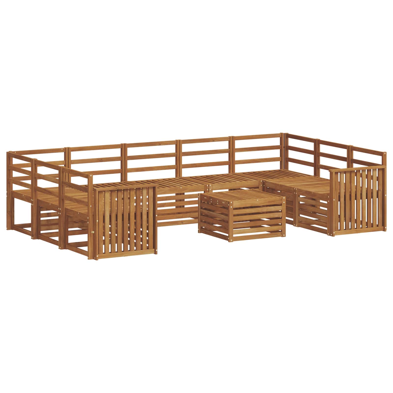 Sofagarnituren 10 pcs Natur Massivholz Akazie