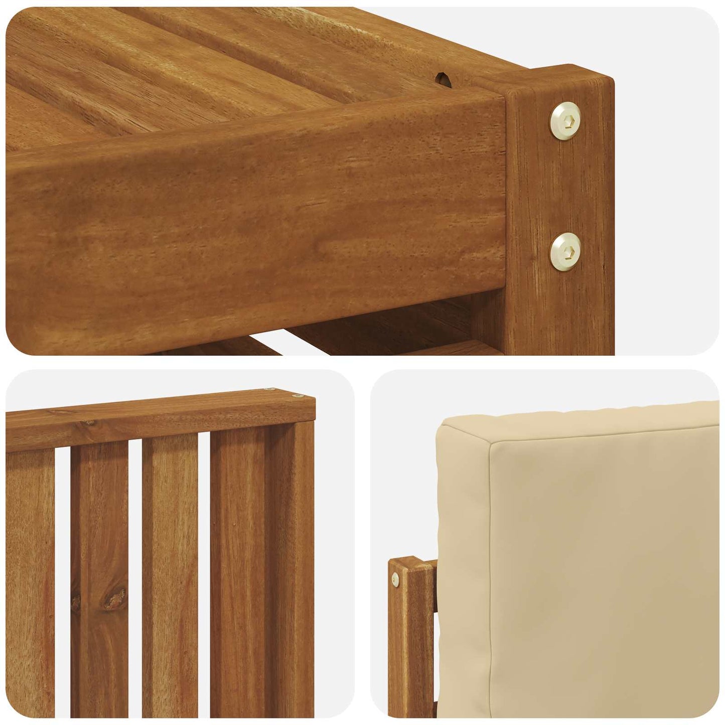 Outdoor-Sofagarnitur 10 stk. Natur und Beige