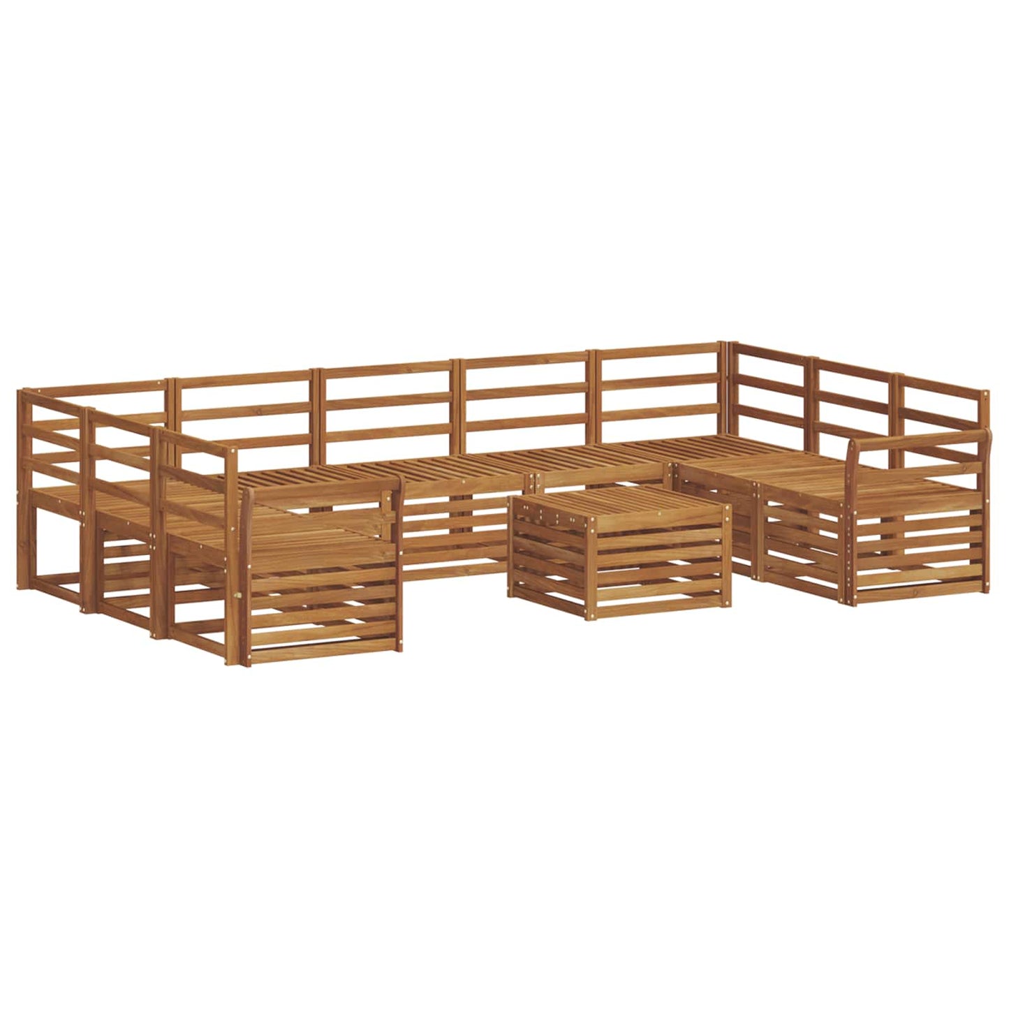 Sofagarnituren 10 pcs Natur Massivholz Akazie