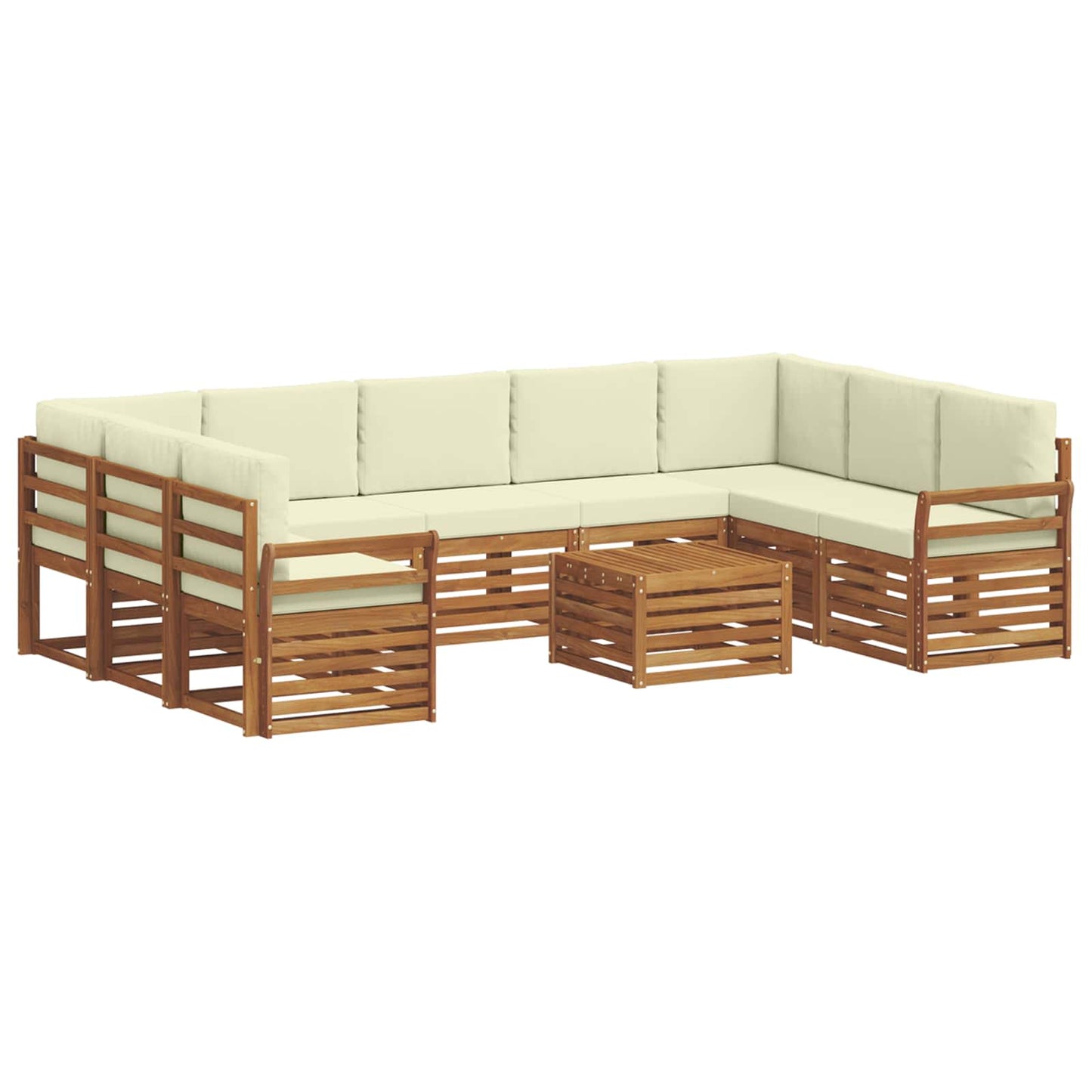 Outdoor-Sofagarnitur 10 stk. Natur und Creme