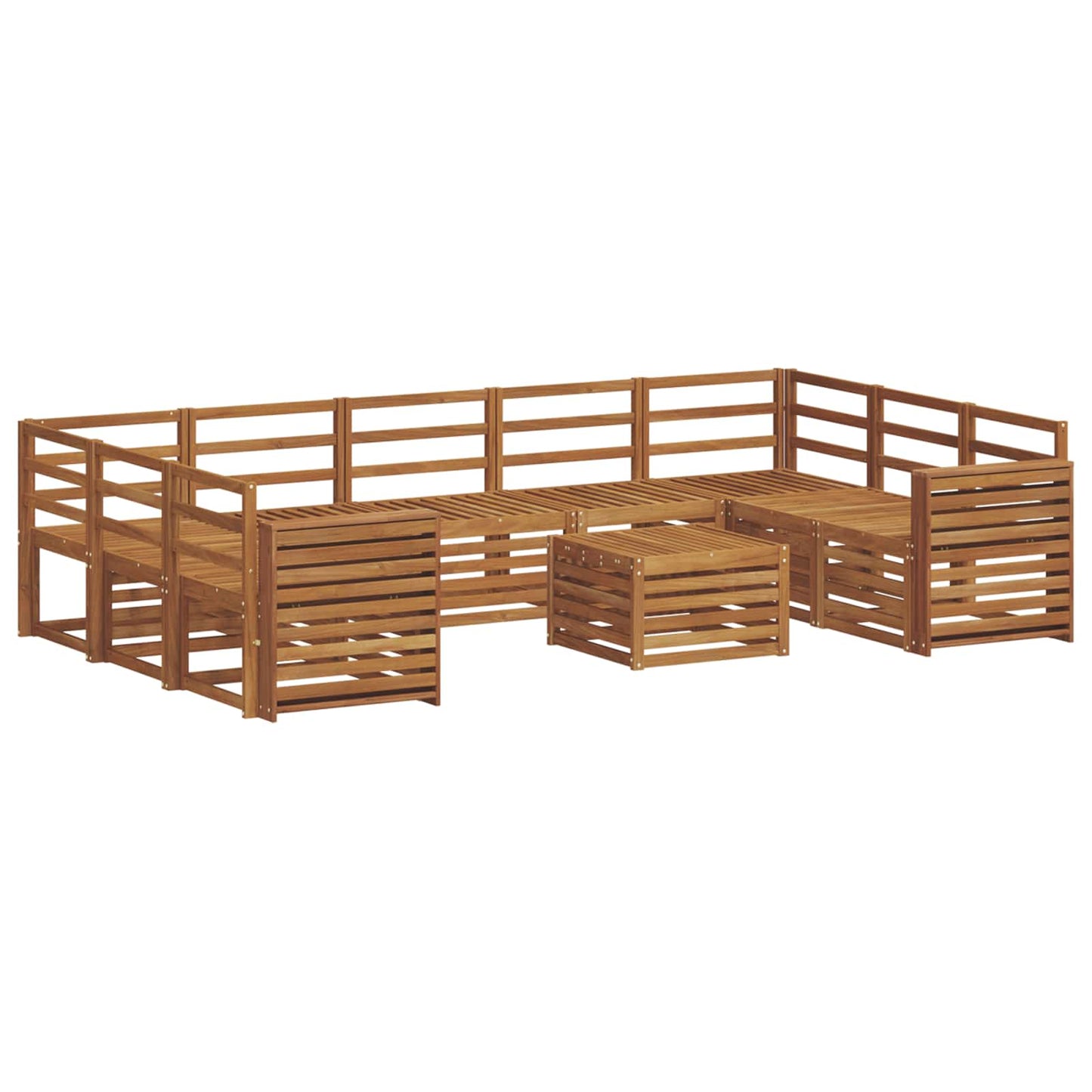 Sofagarnituren 10 pcs Natur Massivholz Akazie