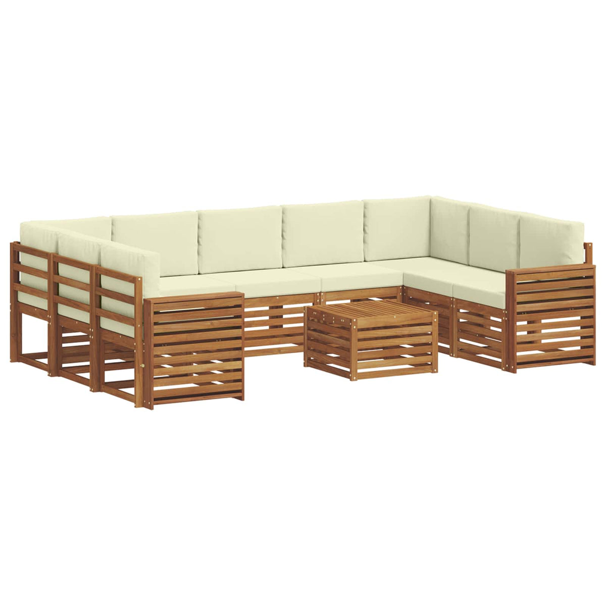 Outdoor-Sofagarnitur 10 stk. Natur und Creme