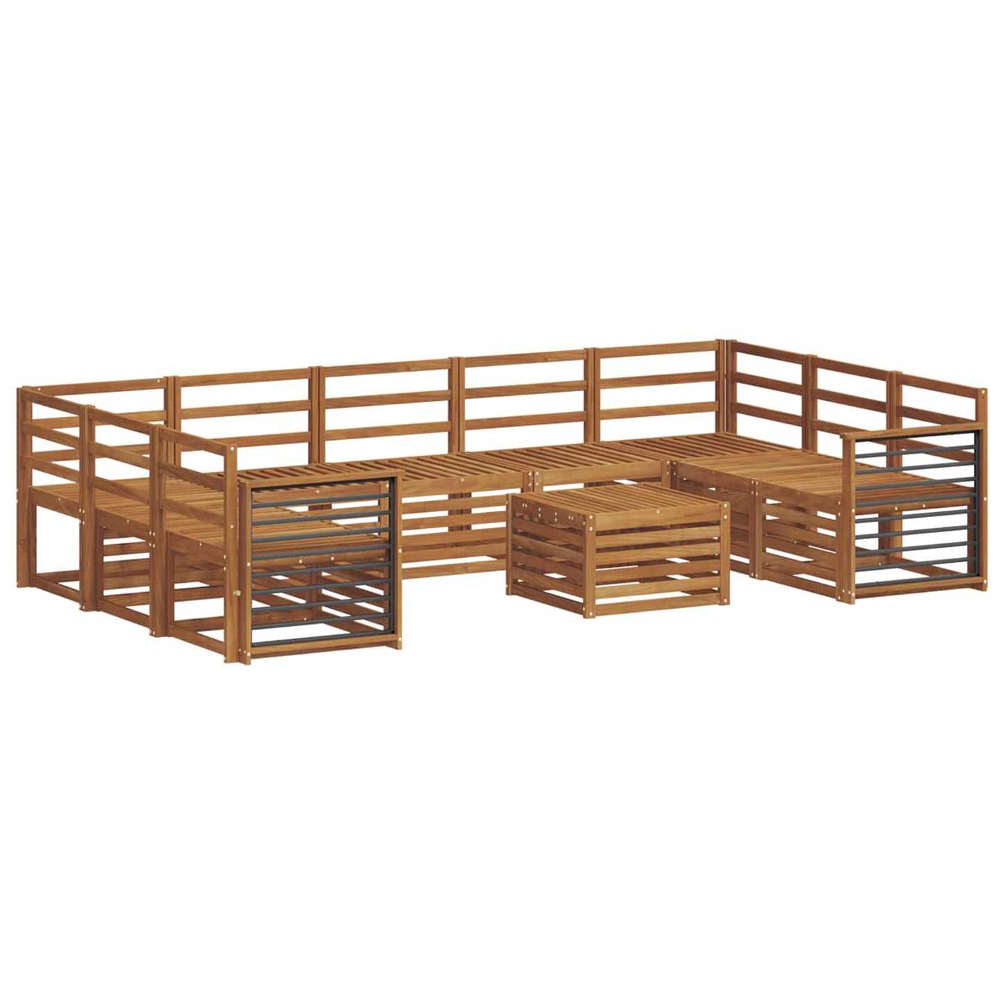 Sofagarnituren 10 pcs Natur Massivholz Akazie