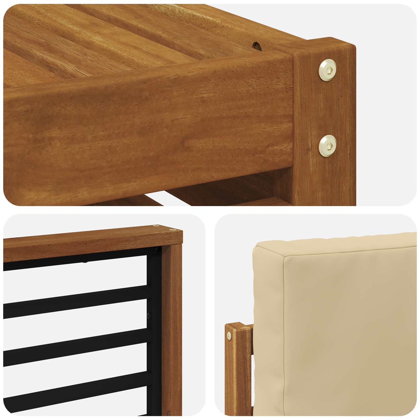Outdoor-Sofagarnitur 10 stk. Natur und Beige