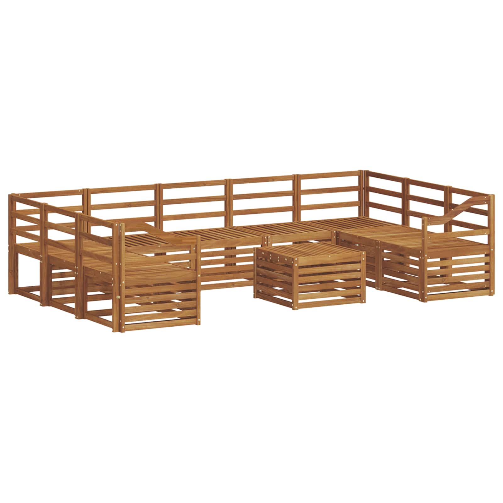 Sofagarnituren 10 pcs Natur Massivholz Akazie