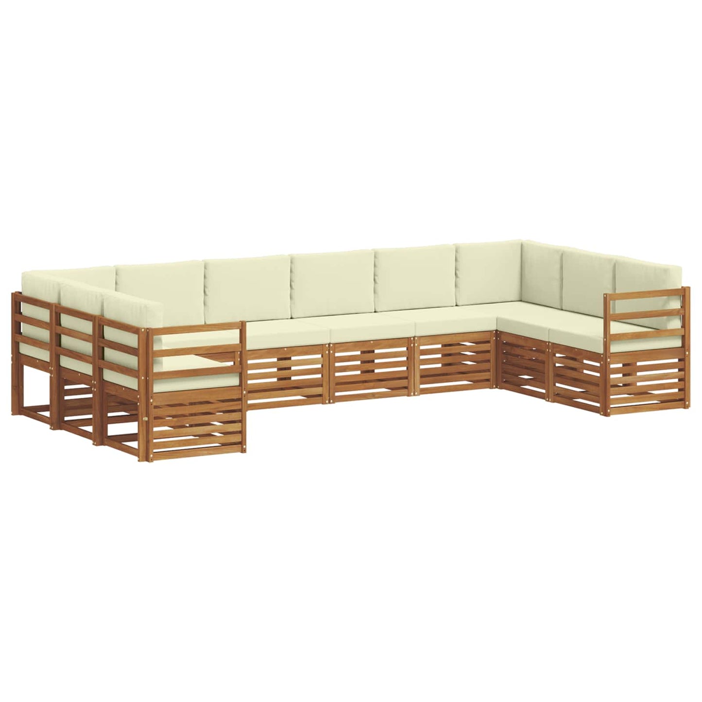 Outdoor-Sofagarnitur 10 stk. Natur und Creme