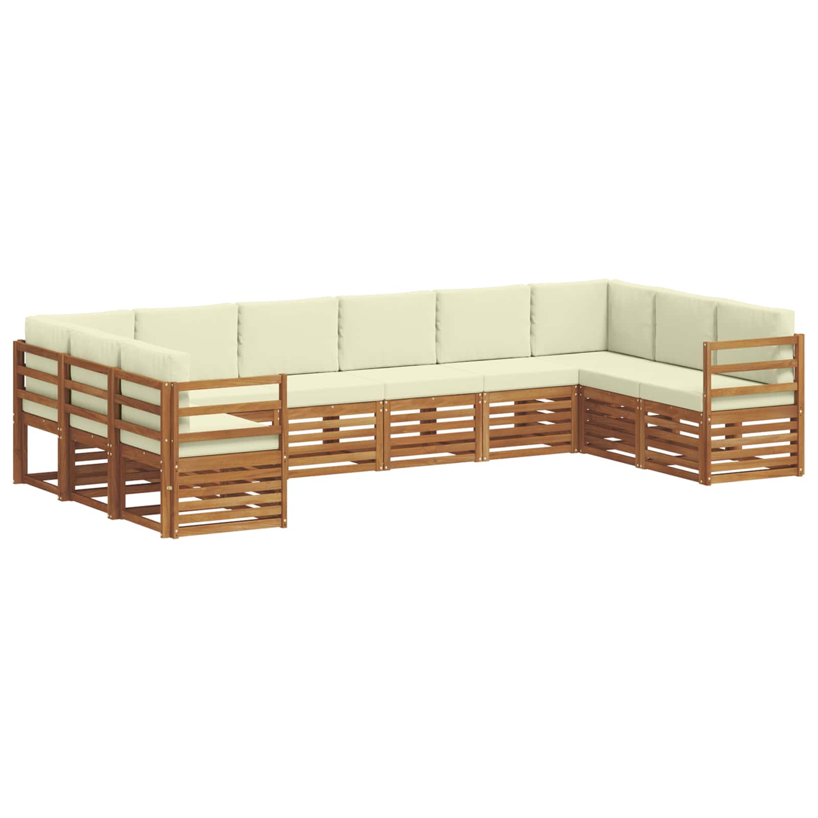 Outdoor-Sofagarnitur 10 stk. Natur und Creme